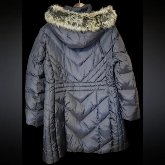 *NWOT London Fog TOWER Faux-Fur Hood Down-Fill Coat - Picture 2 of 5